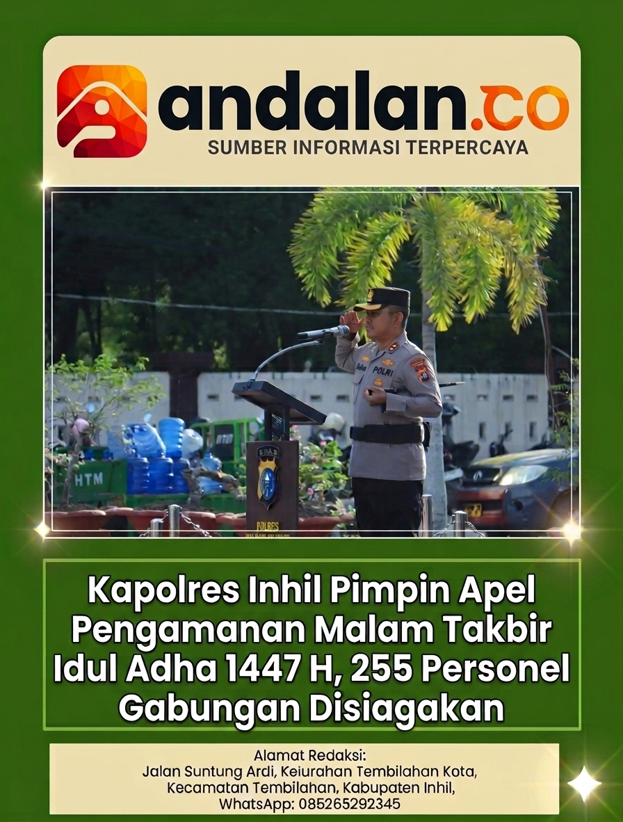 Kapolres Inhil Pimpin Apel Pengamanan Malam Takbir Idul Adha 1447 H, 255 Personel Gabungan Disiagakan
