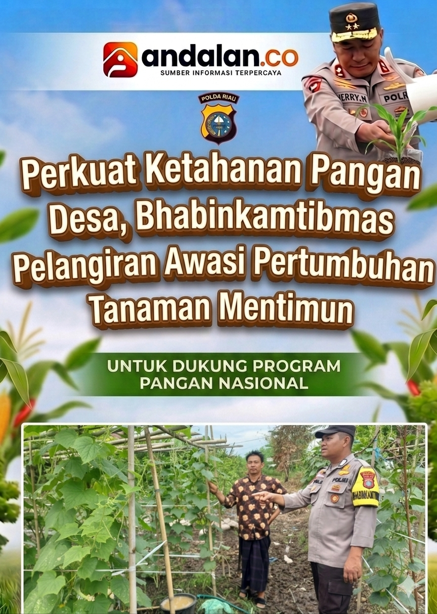 Perkuat Ketahanan Pangan Desa, Bhabinkamtibmas Pelangiran Awasi Pertumbuhan Tanaman Mentimun