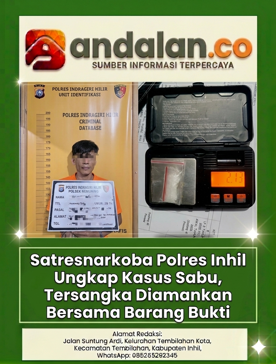 Satresnarkoba Polres Inhil Ungkap Kasus Sabu, Tersangka Diamankan Bersama Barang Bukti
