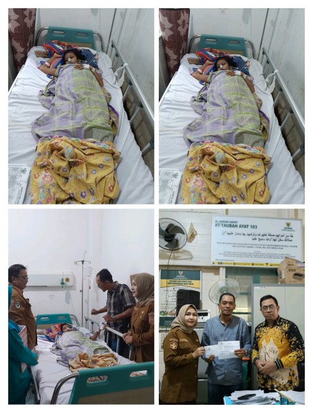 Ketua IWO Riau dan Bidan Desa Serahkan Bantuan Uang Tunai untuk Nurjanah, Pasien Penderita Tumor