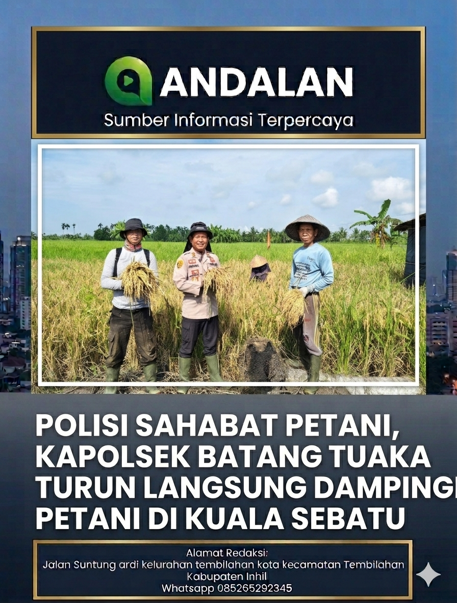 Wujud Kepedulian Polri, Kapolsek Batang Tuaka Dampingi Petani Hingga ke Sawah