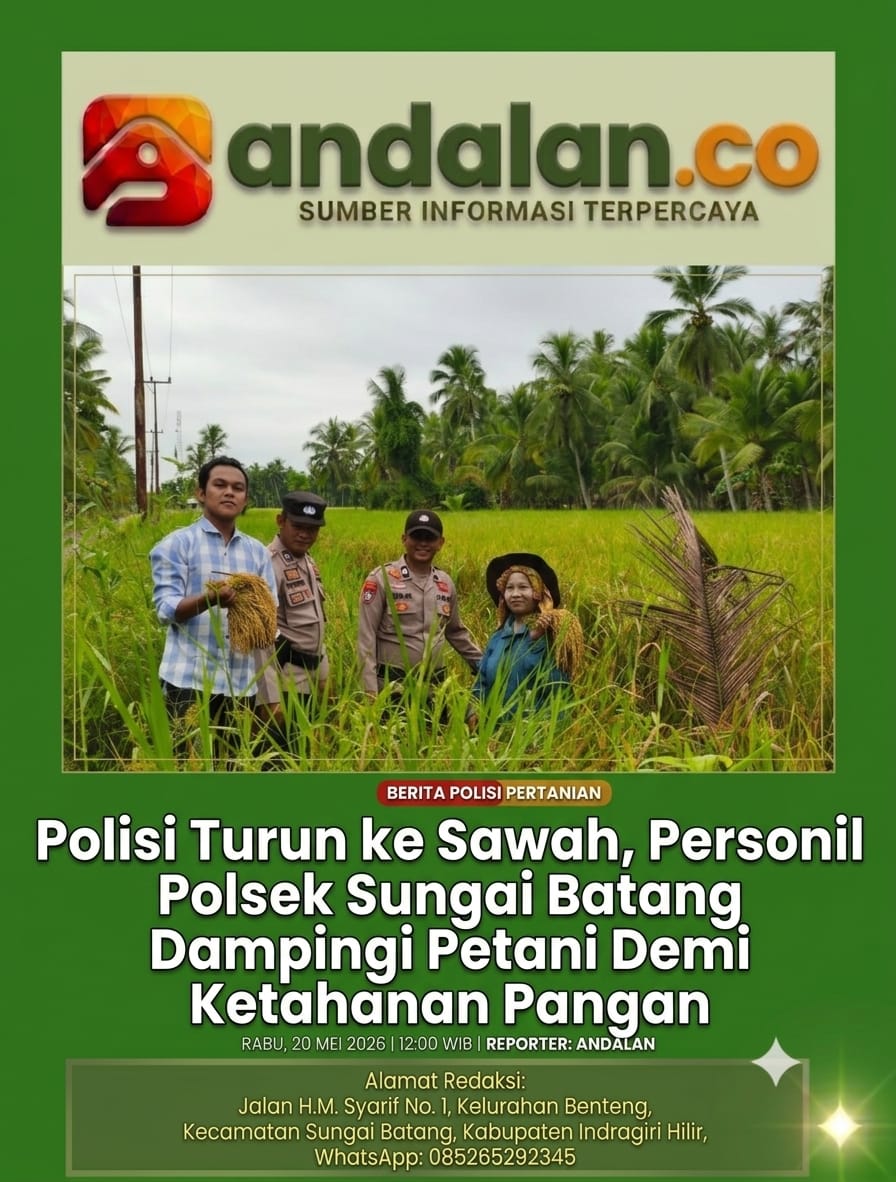 Polisi Turun ke Sawah, Personil Polsek Sungai Batang Dampingi Petani Demi Ketahanan Pangan