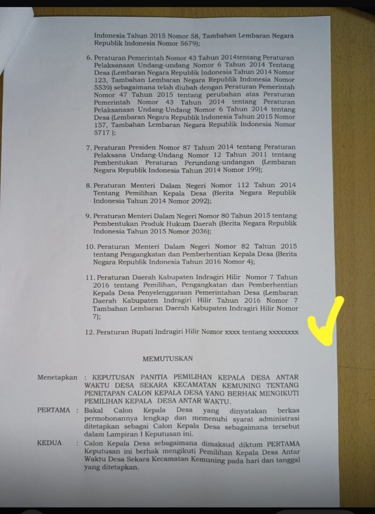 Kuasa Hukum Izhar Pahwi YP. Sikumbang Sampaikan Kejanggalan SK Calon Kepala Desa Antar Waktu Desa Sekara