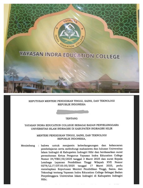 Yayasan Indra Education College Resmi Kantongi SK Badan Penyelenggara dari Kementerian Pendidikan Tinggi RI