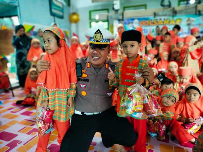 Polsanak, Cara Polres Inhil Kenalkan Polisi dan Rambu Lalu Lintas Sejak Dini