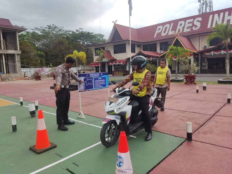 Satlantas Polres Inhil Terapkan Metode Baru Ujian Praktek SIM C