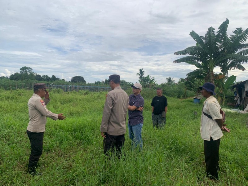 Polsek Tanah Merah Lakukan Pengecekan Persiapan Lahan Penanaman Jagung Kuartal II