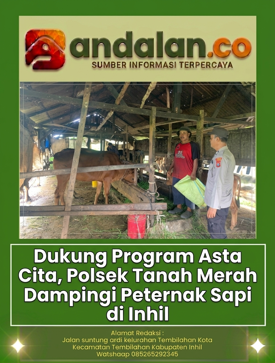Dukung Program Asta Cita, Polsek Tanah Merah Dampingi Peternak Sapi di Inhil