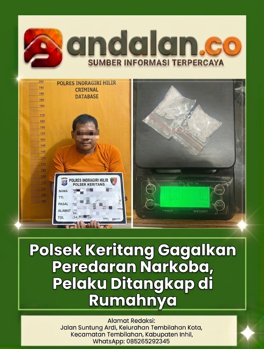 Polsek Keritang Gagalkan Peredaran Narkoba, Pelaku Ditangkap di Rumahnya