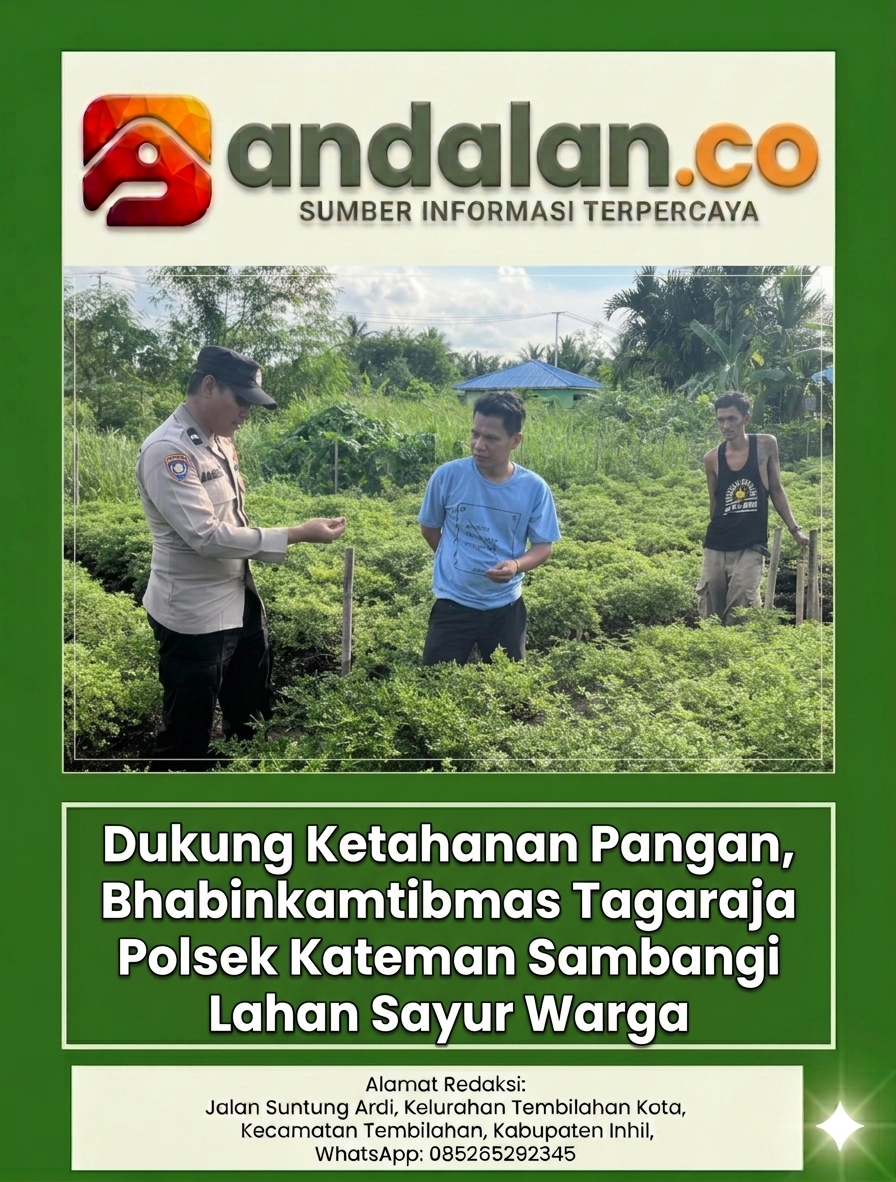 Dukung Ketahanan Pangan, Bhabinkamtibmas Tagaraja Polsek Kateman Sambangi Lahan Sayur Warga