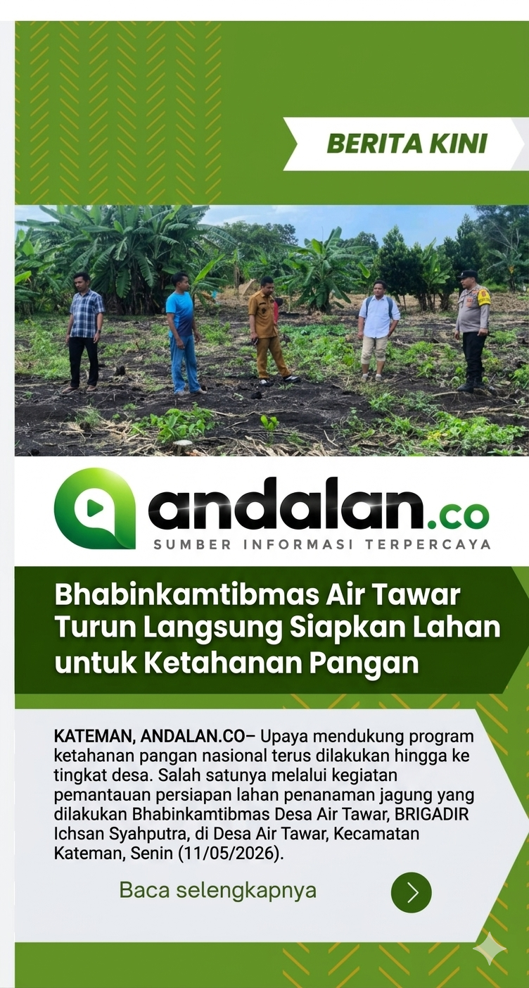 Bhabinkamtibmas Air Tawar Turun Langsung Siapkan Lahan Jagung untuk Ketahanan Pangan