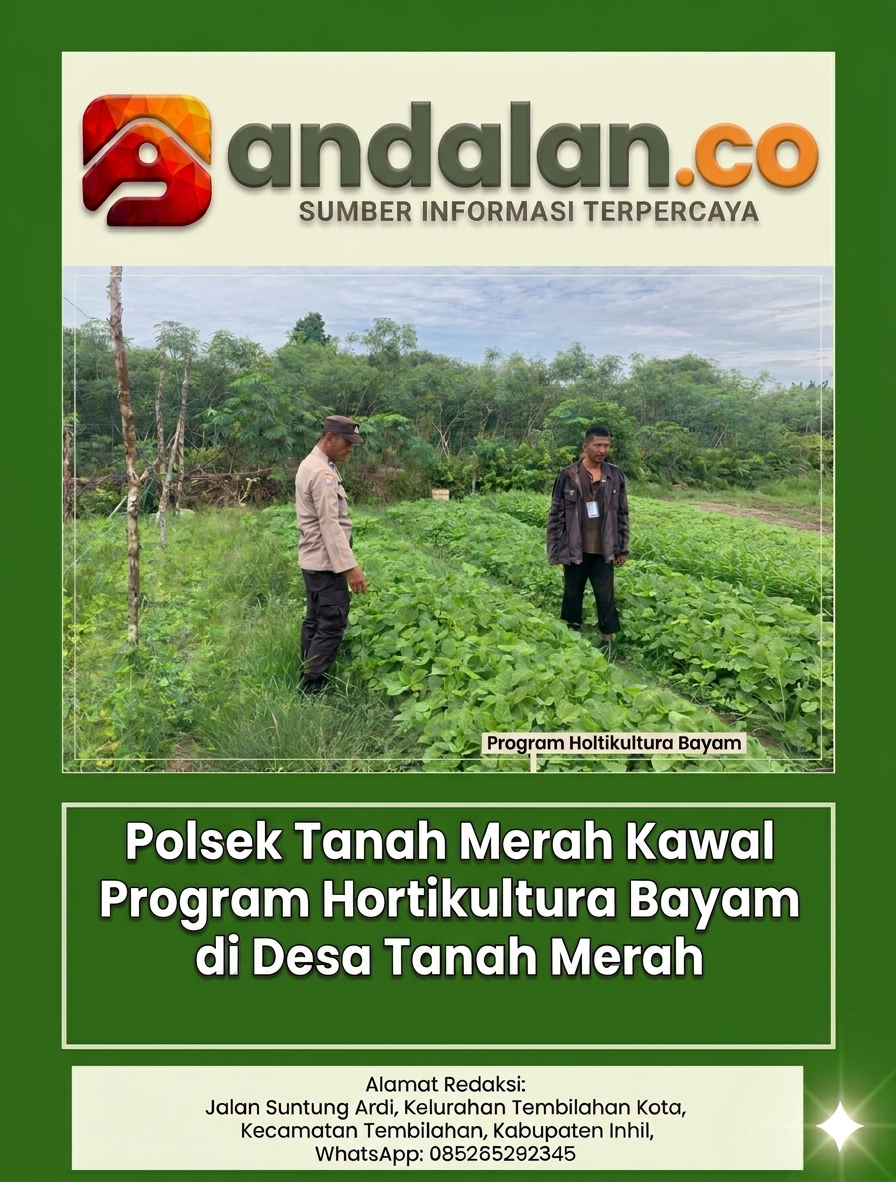 Polsek Tanah Merah Kawal Program Hortikultura Bayam di Desa Tanah Merah
