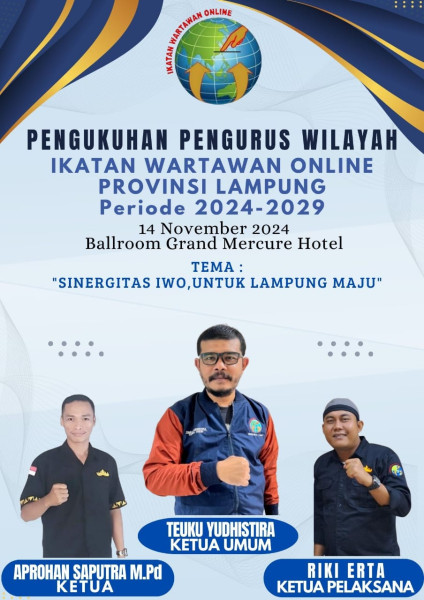 Pengukuhan IWO Lampung Segera Digelar di Hotel Grand Mercure