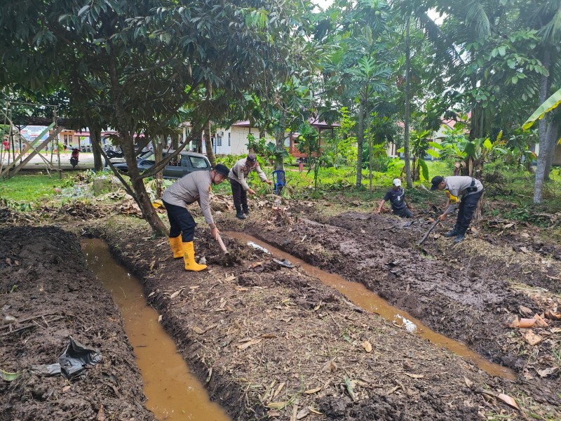 Polsek Tembilahan Hulu Sulap Lahan Tidur Jadi Kebun Jagung Produktif