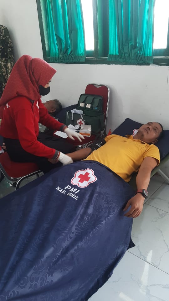 Kodim 0314/ Inhil dan IWO Kolaborasi Gelar Bakti Sosial Donor Darah