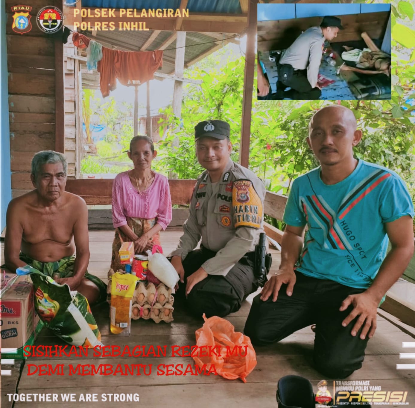 Polres Inhil Berikan Bantuan Sembako Kepada Masyarakat Kurang Mampu