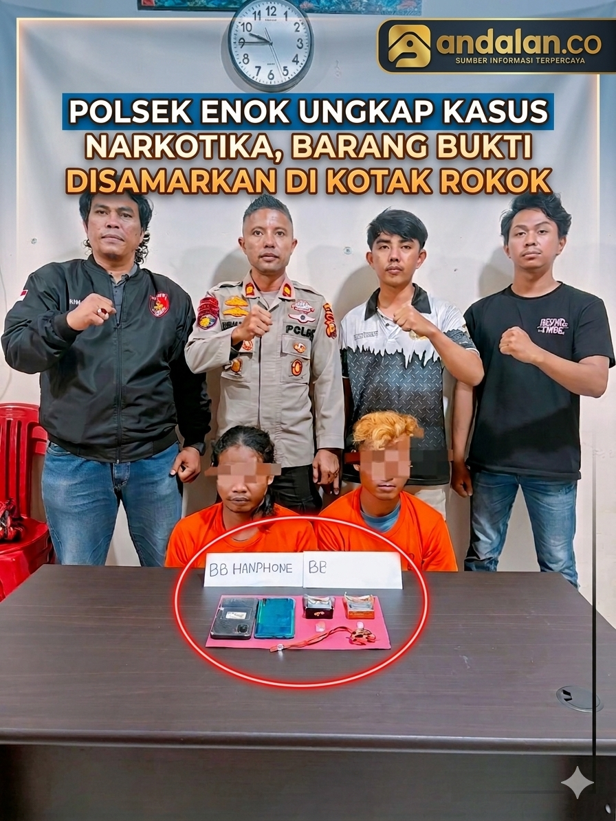 Polsek Enok Ungkap Kasus Narkotika, Barang Bukti Disamarkan di Kotak Rokok
