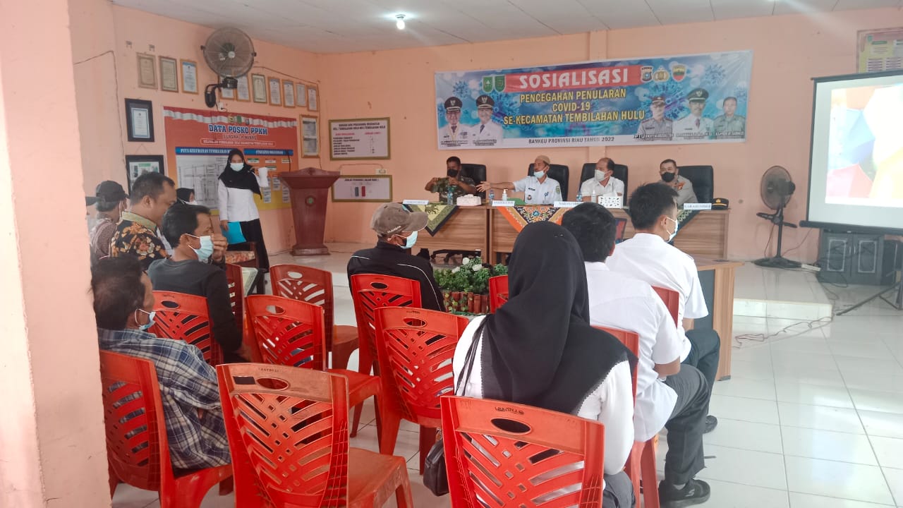 Polsek Tembilahan Hulu Menggelar Sosialisasi Pencegahan Penularan Covid -19, Kepada Masyarakat