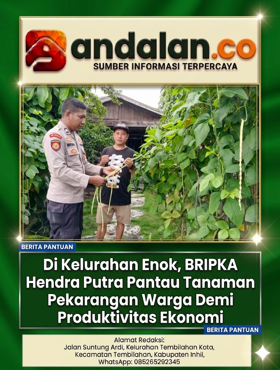 Di Kelurahan Enok, BRIPKA Hendra Putra Pantau Tanaman Pekarangan Warga Demi Produktivitas Ekonomi