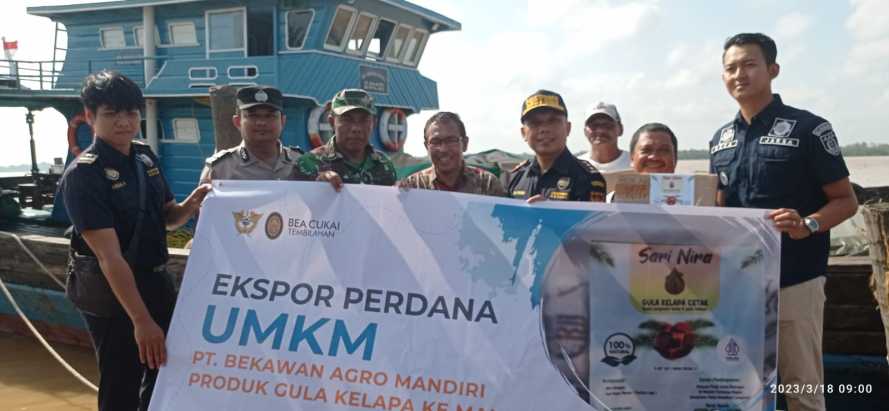 Bea Cukai Tembilahan Launching Perdana Ekspor Produk Gula Kelapa Asal Inhil