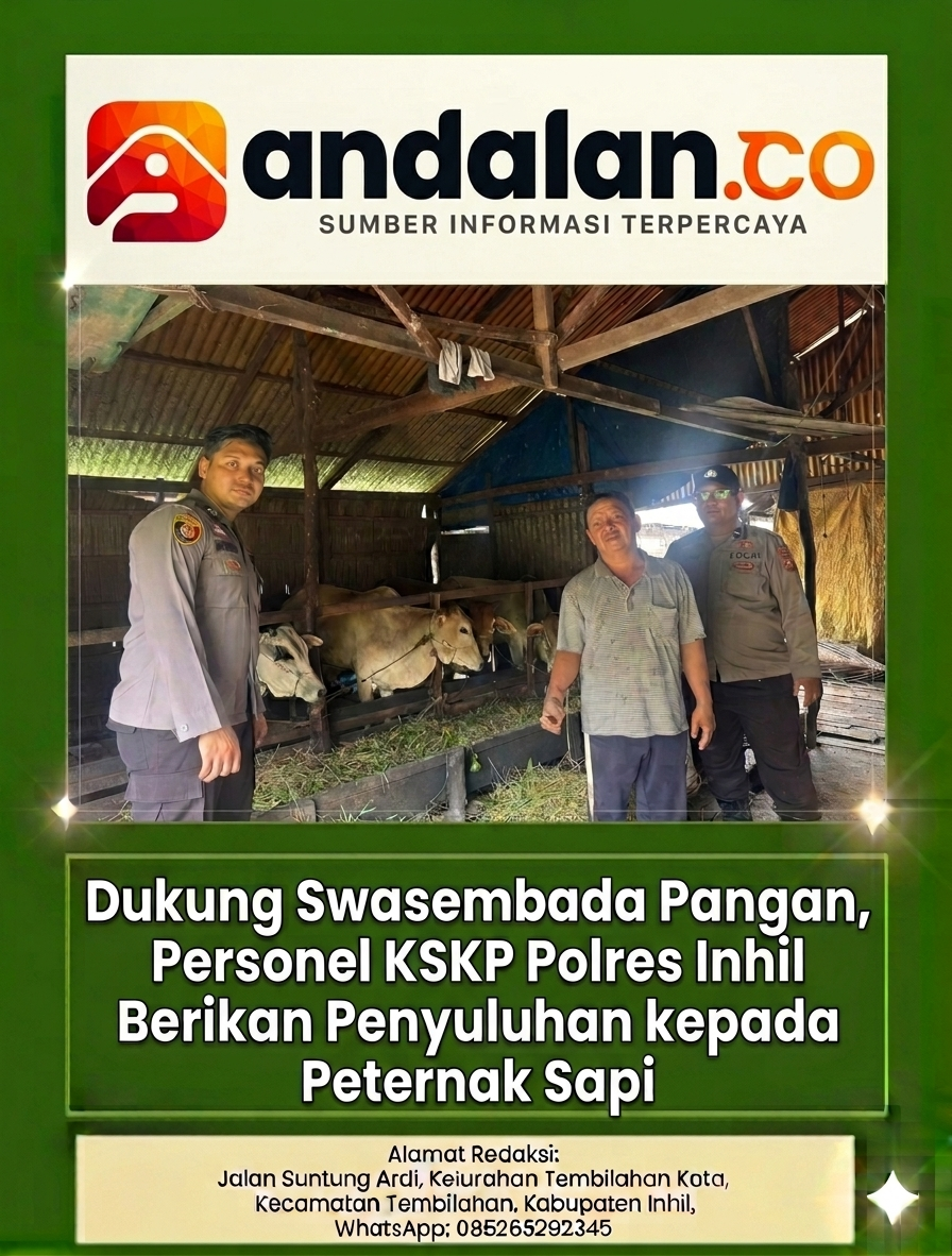 Dukung Swasembada Pangan, Personel KSKP Polres Inhil Berikan Penyuluhan kepada Peternak Sapi
