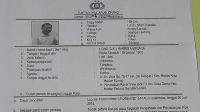 Buronan Kasus Korupsi Pengadaan dan Pemasangan Pipa Transmisi di Kabupaten Inhil Juga Jadi DPO Polda Sumut