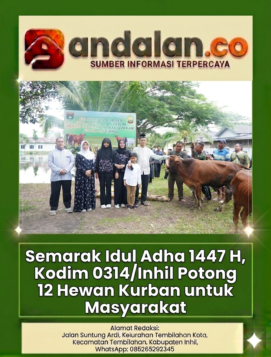 Semarak Idul Adha 1447 H, Kodim 0314/Inhil Potong 12 Hewan Kurban untuk Masyarakat