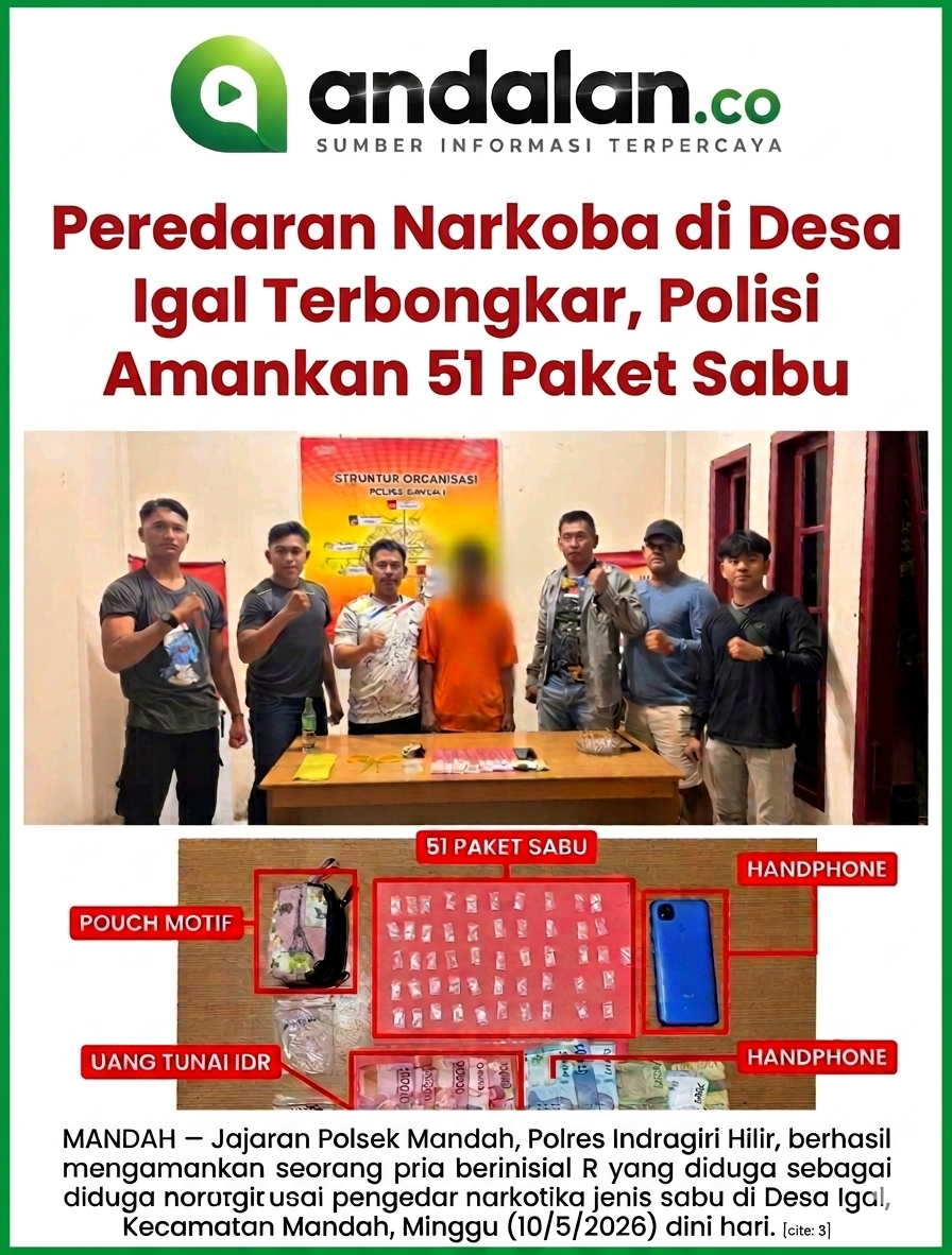 Peredaran Narkoba di Desa Igal Terbongkar, Polisi Amankan 51 Paket Sabu