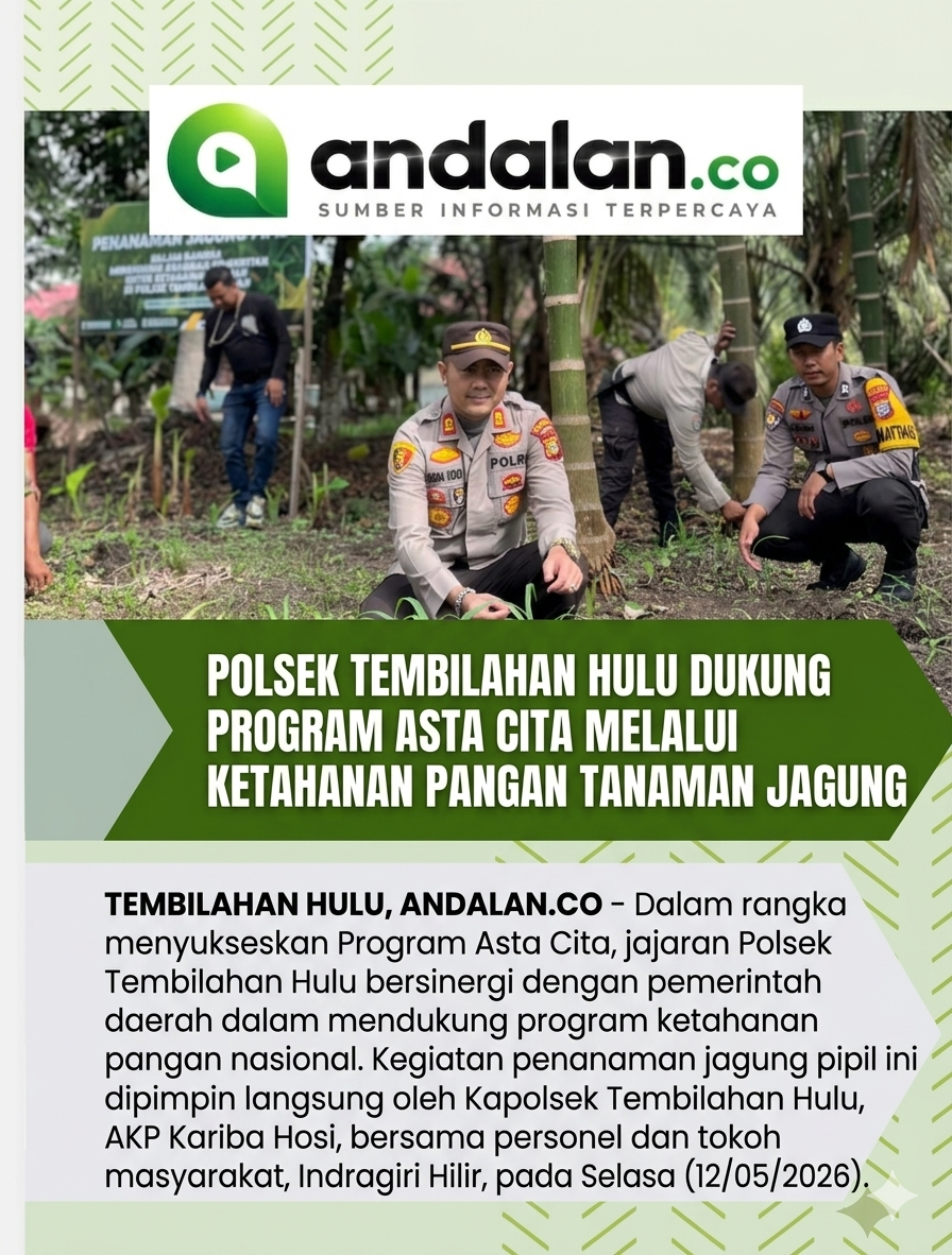 Polsek Tembilahan Hulu Dukung Program Asta Cita melalui Ketahanan Pangan Tanaman Jagung