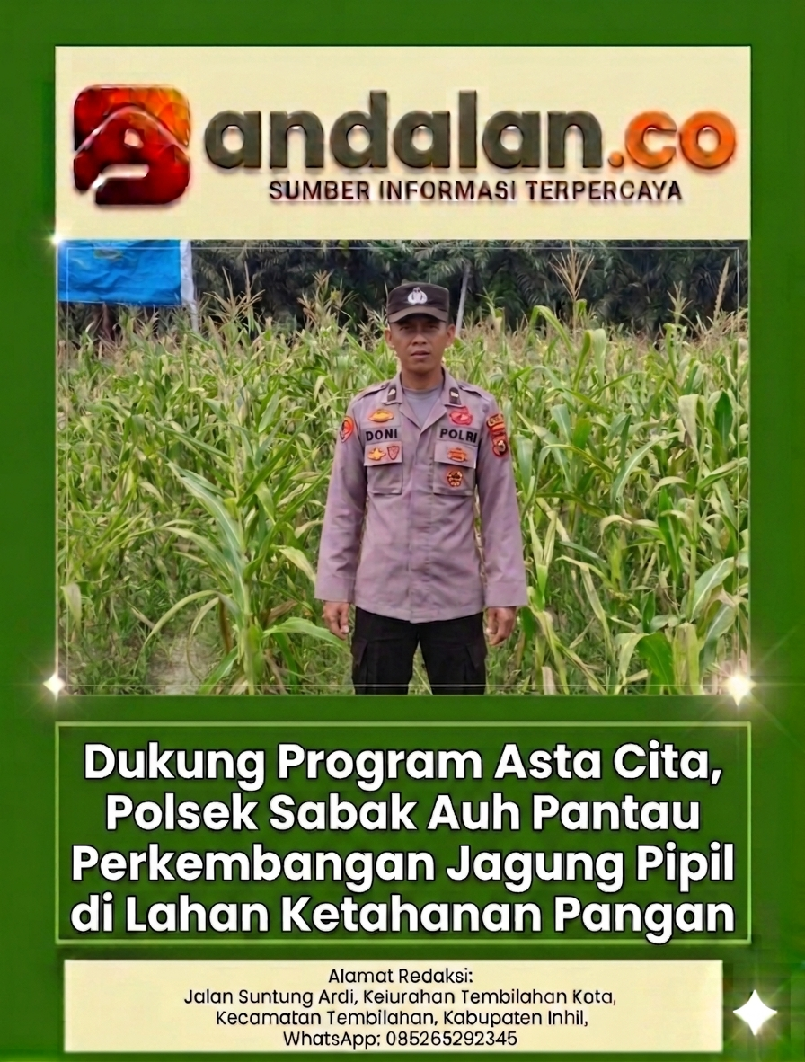 Dukung Program Asta Cita, Polsek Sabak Auh Pantau Perkembangan Jagung Pipil di Lahan Ketahanan Pangan
