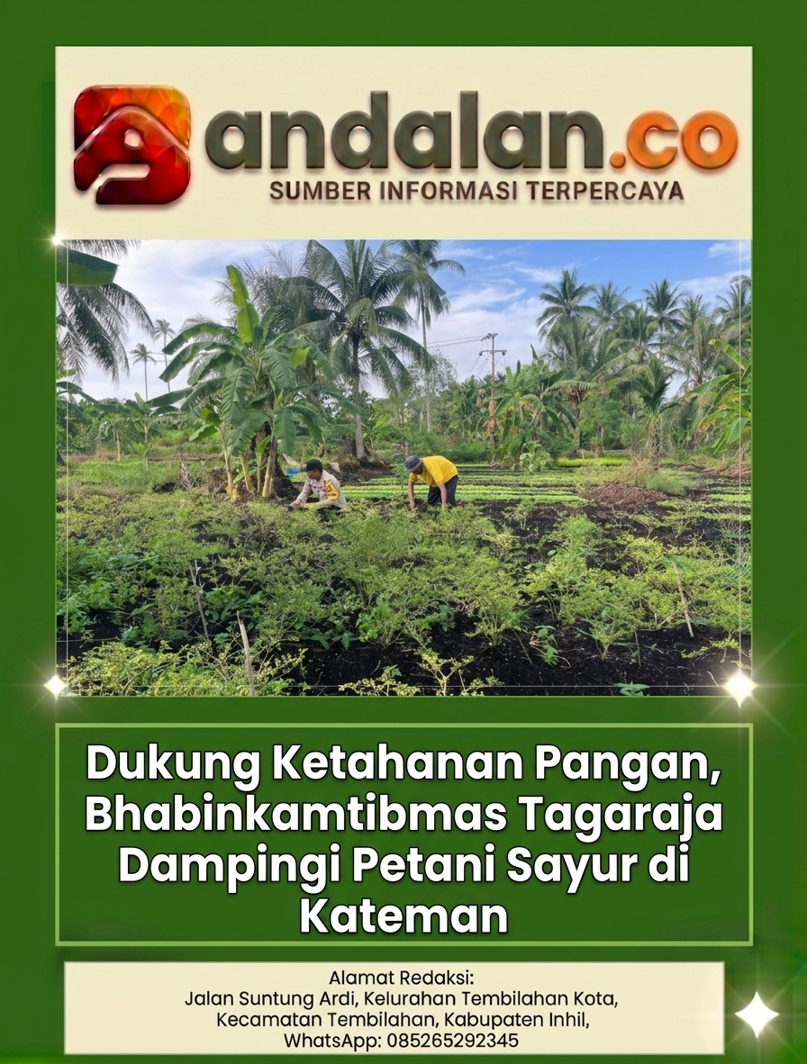 Dukung Ketahanan Pangan, Bhabinkamtibmas Tagaraja Dampingi Petani Sayur di Kateman