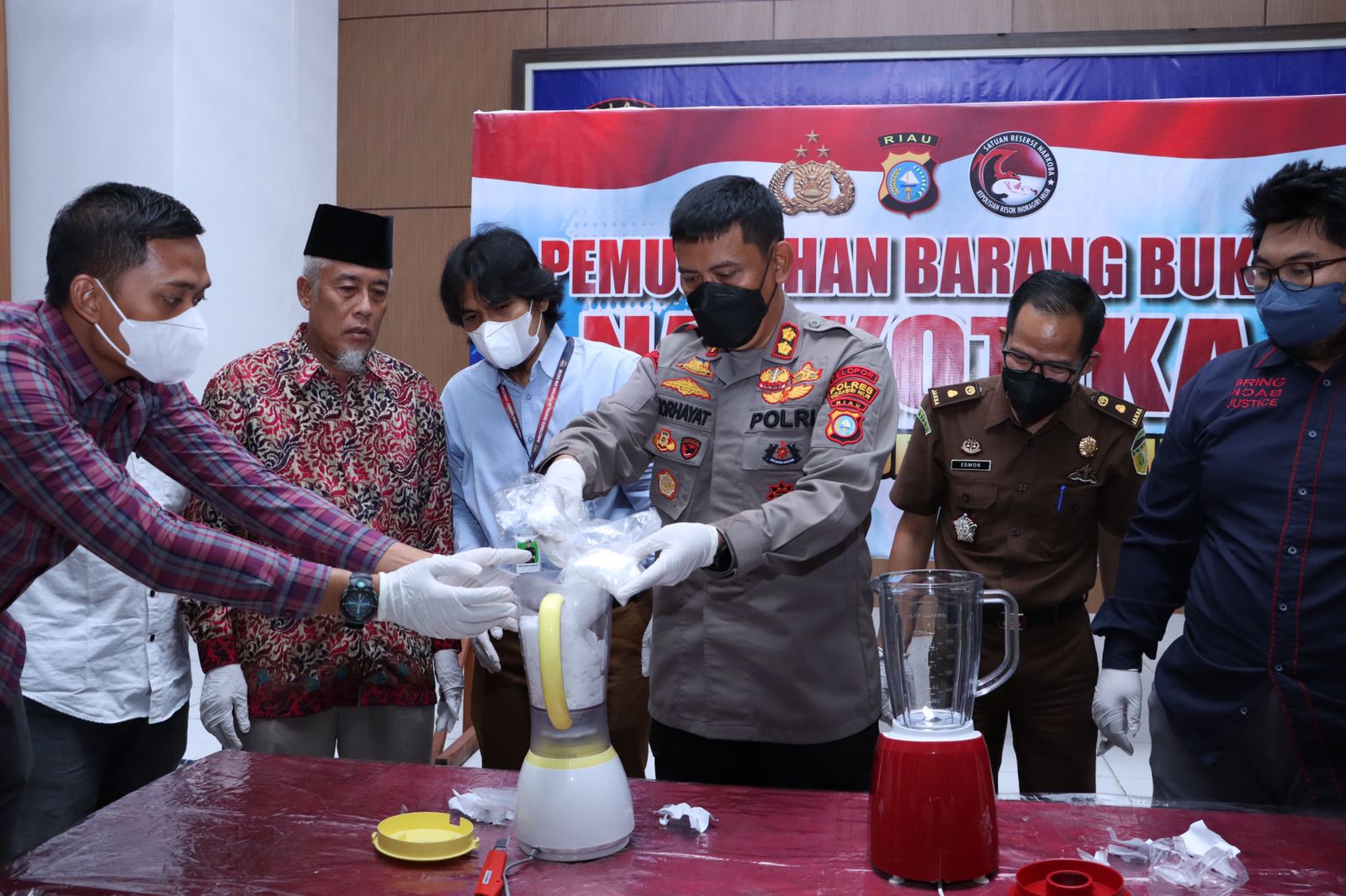 Polres Inhil Laksanakan Pemusnahan Barang Bukti Sabu dan Ekstasi