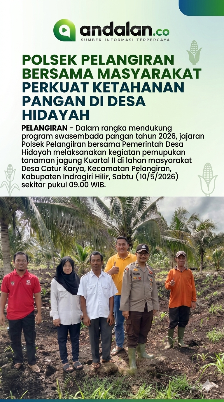 Polsek Pelangiran Bersama Masyarakat Perkuat Ketahanan Pangan di Desa Hidayah